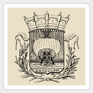 19th Century Paris Coat of Arms Etching Sticker